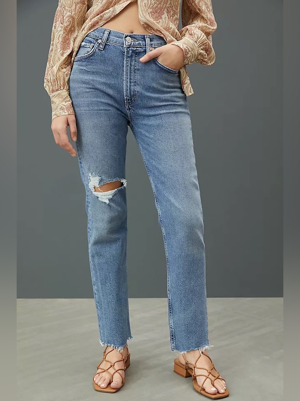 Citizens of Humanity Daphne Cropped High-Rise Stovepipe Jeans 26